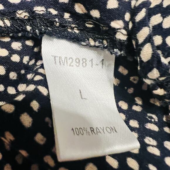 THML Boho Red Embroidery on Blue and Beige Patterned Flowy Tank Size L (A0132) - Picture 7 of 7